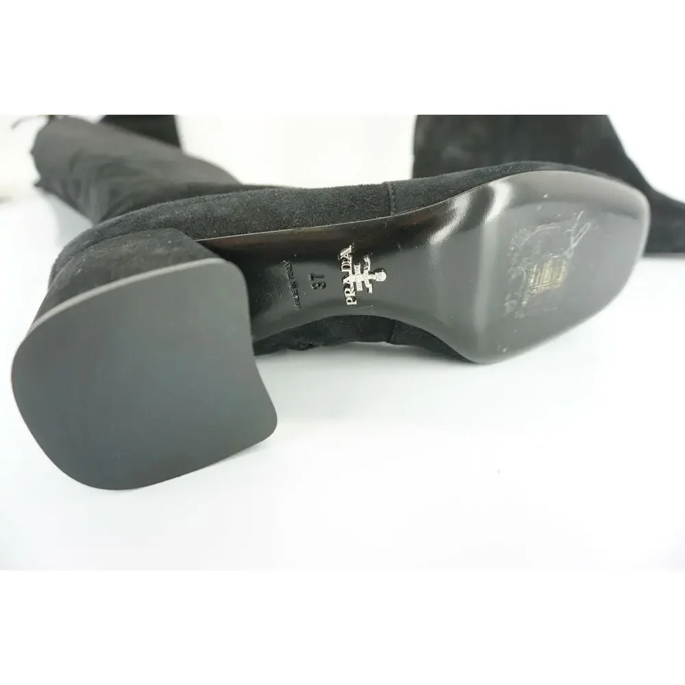 Prada black suede